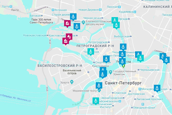 В навигацию 2021 года в Санкт-Петербурге будут действовать 19 причалов общего пользования