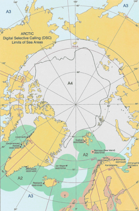 Карта морских районов ГМССБ